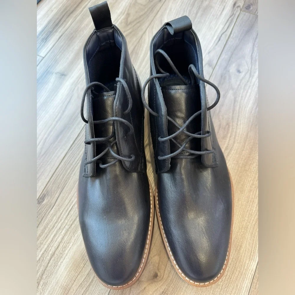 Steve Madden Chevy Chukka Boots shoes Men’s Size 7 Black brown lace up NWOT
